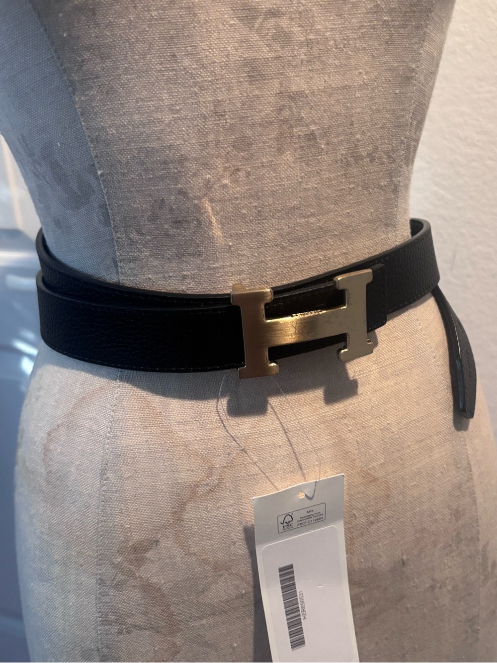 HERMES Authentic Two Tone Color Vintage Belt 48/120